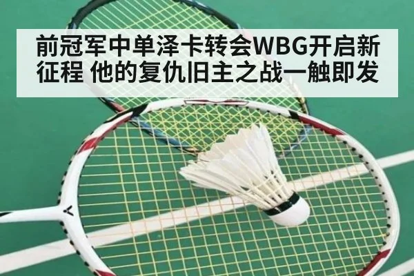 前冠军中单泽卡转会WBG开启新征程 他的复仇旧主之战一触即发